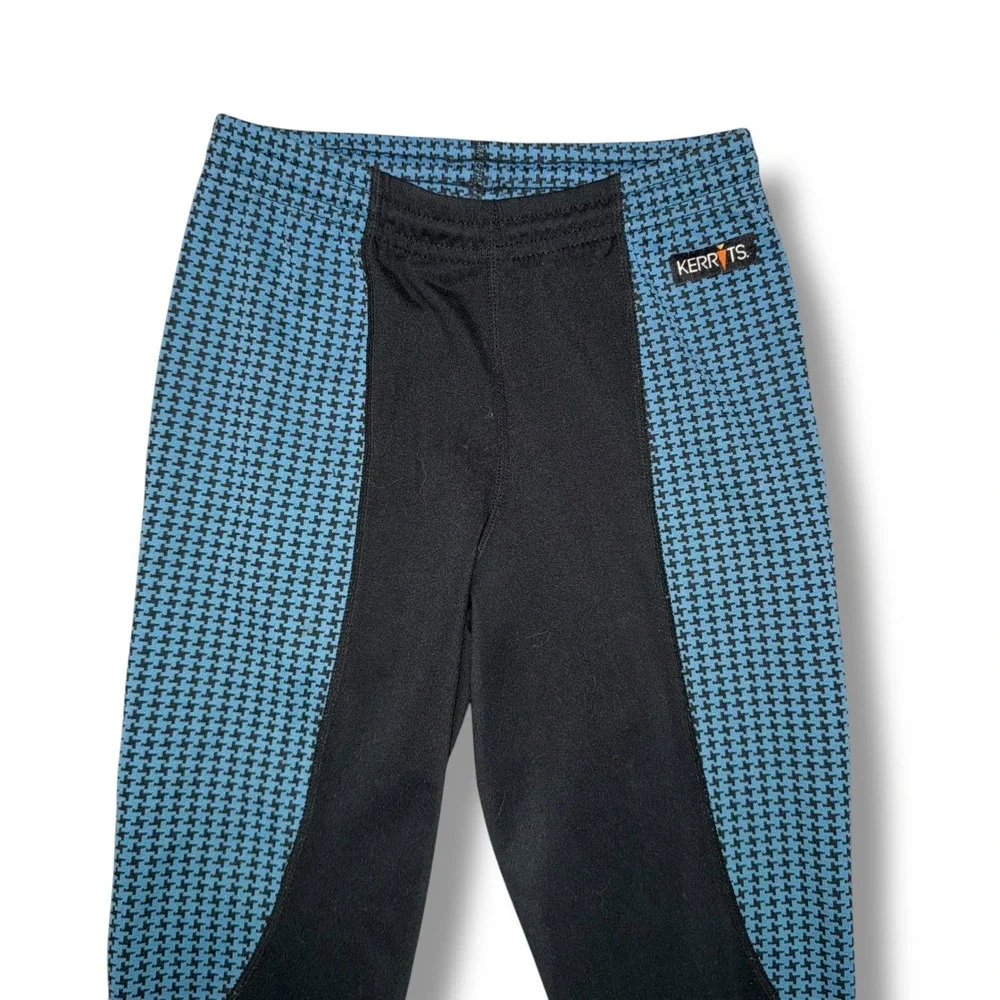 Kerrits Kids Horse Riding Breeches‎ Pants Black Blue Houndstooth Size M